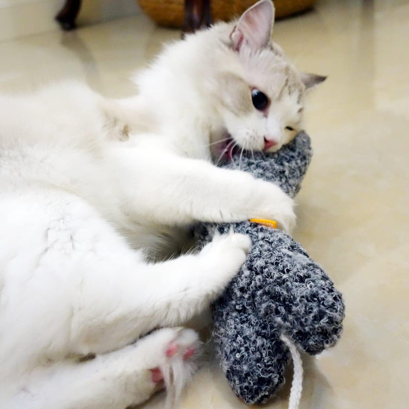 TTcat Store Catnip Silvervine Matatabi Pillow for Cats & Kittens,Cat Kicker Toy,Large Size Cat Pillow Soothing Plush Cat Toy(Grey). - Image 3